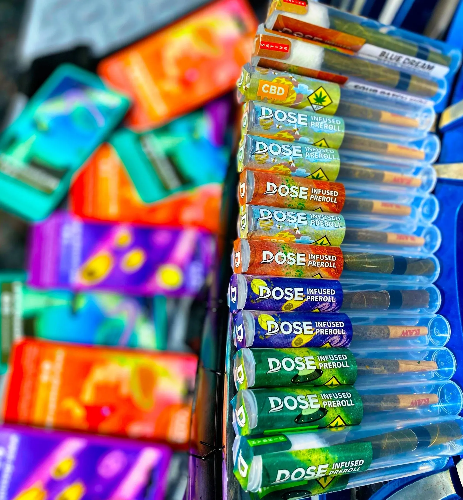 Dose Vendor Day at Dank’s Edmonds featuring infused pre-rolls, blunts, cartridges, and moonrocks